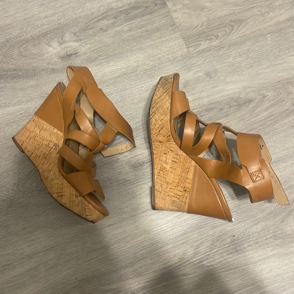 Guess tan wedges , lightly worn